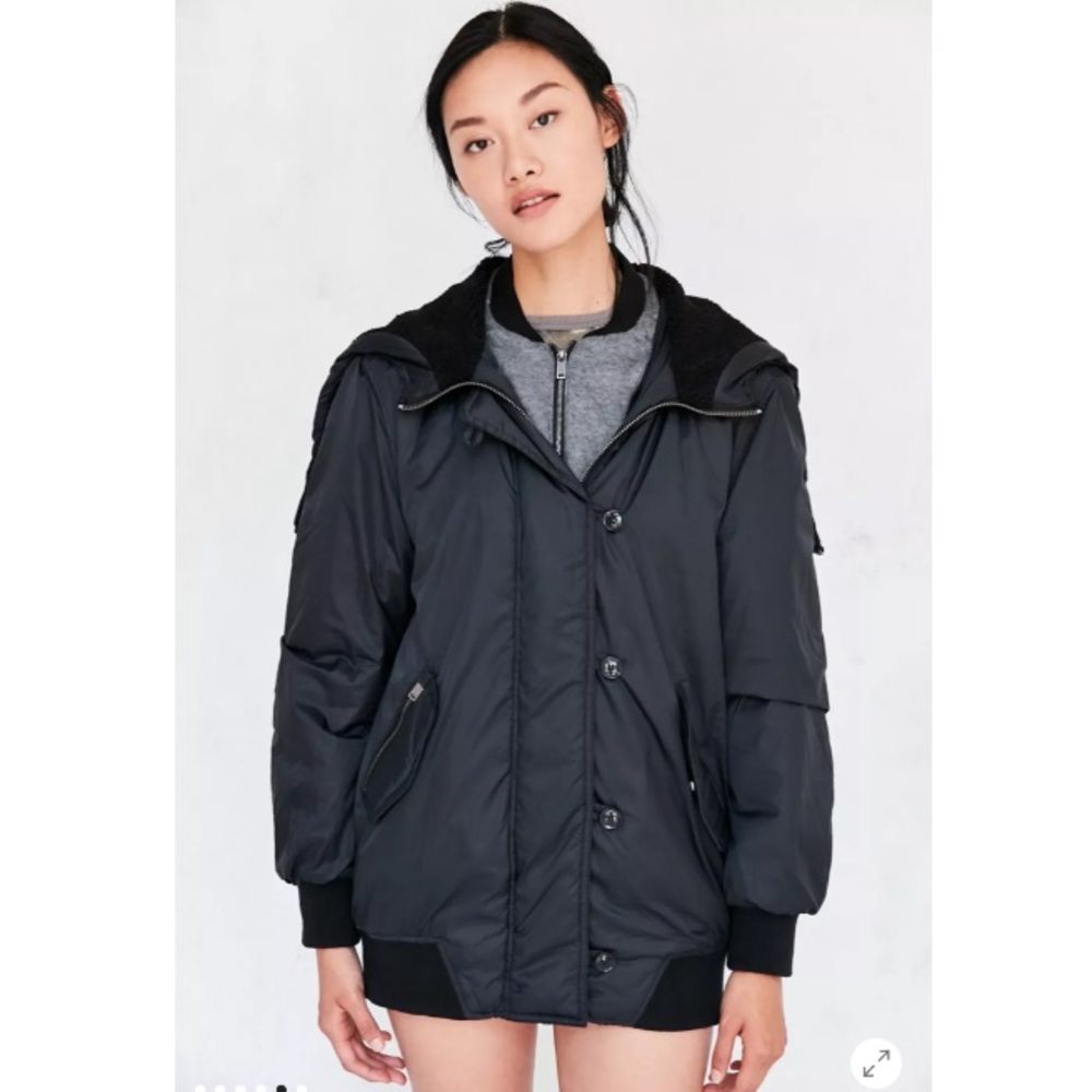 UO Silence + Noise Delta Military Bomber Jacket
